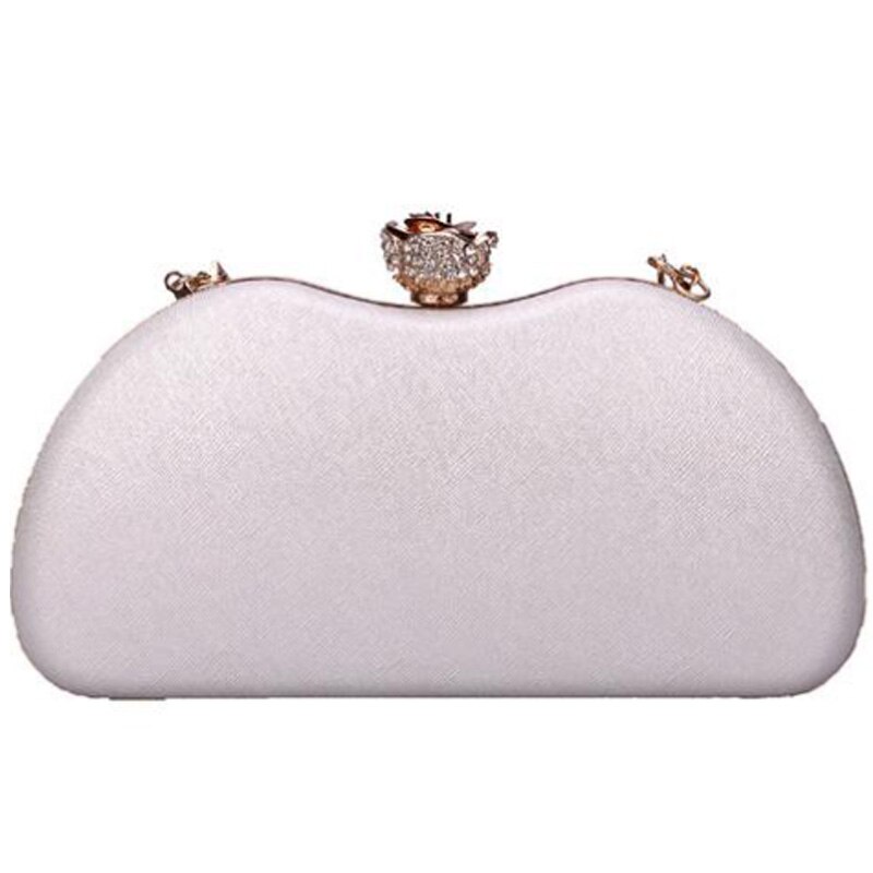 Damestas avondtas feestjurk avondtas diamant tas schoudertas diagonaal clutch wit: Default Title