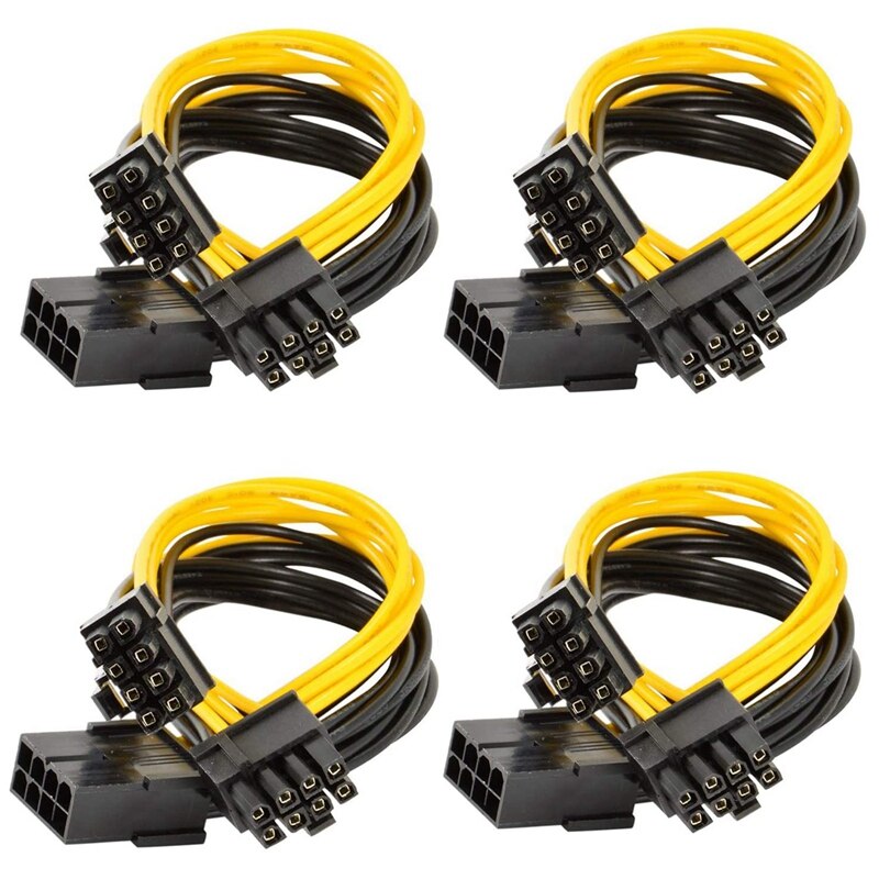 8 Pin PCI-E to 2 PCI-E 8 (6+2) Pin Power Cable, Splitter PCI Express Graphics Card Connector GPU Power Cable: Style 1