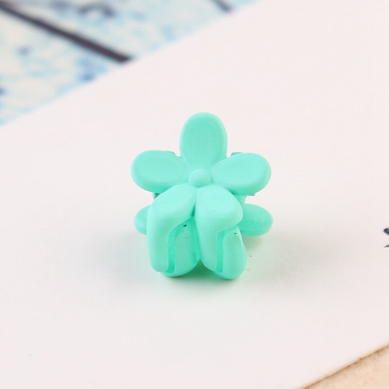 Clip pequeño gancho para el pelo para niña pequeña, 10 Uds., flor de Color caramelo, horquilla, accesorios para el cabello al por mayor: Verde claro