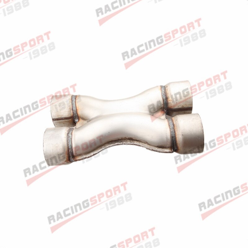 Exhaust Crossover X Pipe Aluminized Steel 3" Inch 76mm Dual Inlet / Outlet
