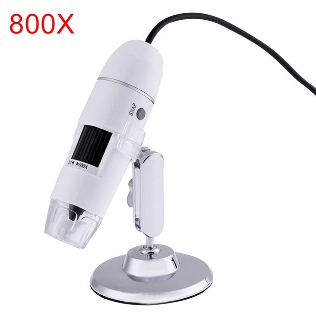 Professionele 1000X 800X 8 Led Usb Digitale Microscoop 2MP Elektronische Microscoop Endoscoop Zoom Camera Vergrootglas + Lift Stand: Zilver