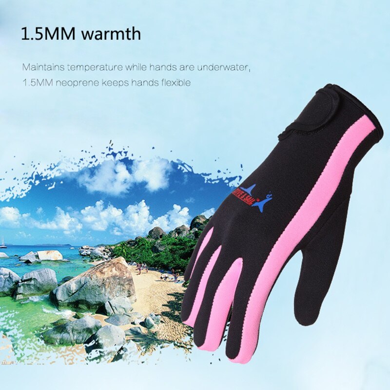 Guantes de natación y buceo 1,5mm mujeres hombres neopreno natación buceo guantes antideslizante natación snorkel surf guantes