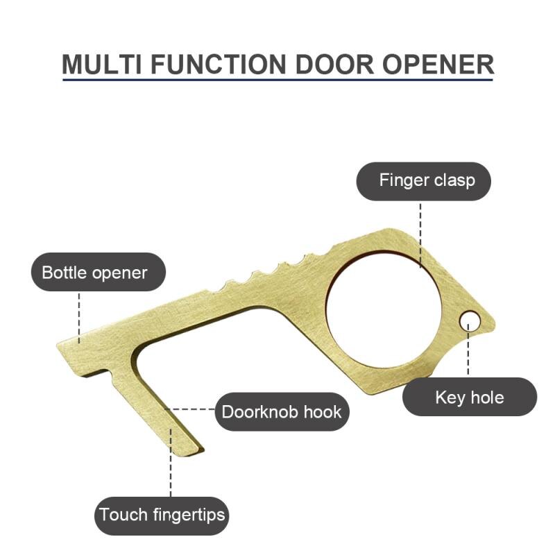 5/10 pcs Portable Press Elevator Tool Hygiene Hand Antimicrobial Door Opener Door Handle Key Brass Key Open Door Anti Touch Key
