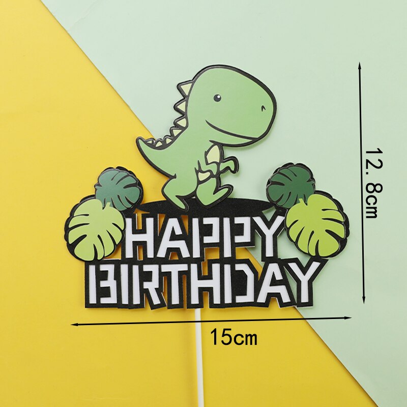 Söt äggskal dinosaurie tecknad baby dekoration lövsnöre archetree cake topper för barn födelsedagsfest tillbehör bakning: 1pc dinosauriepapper c