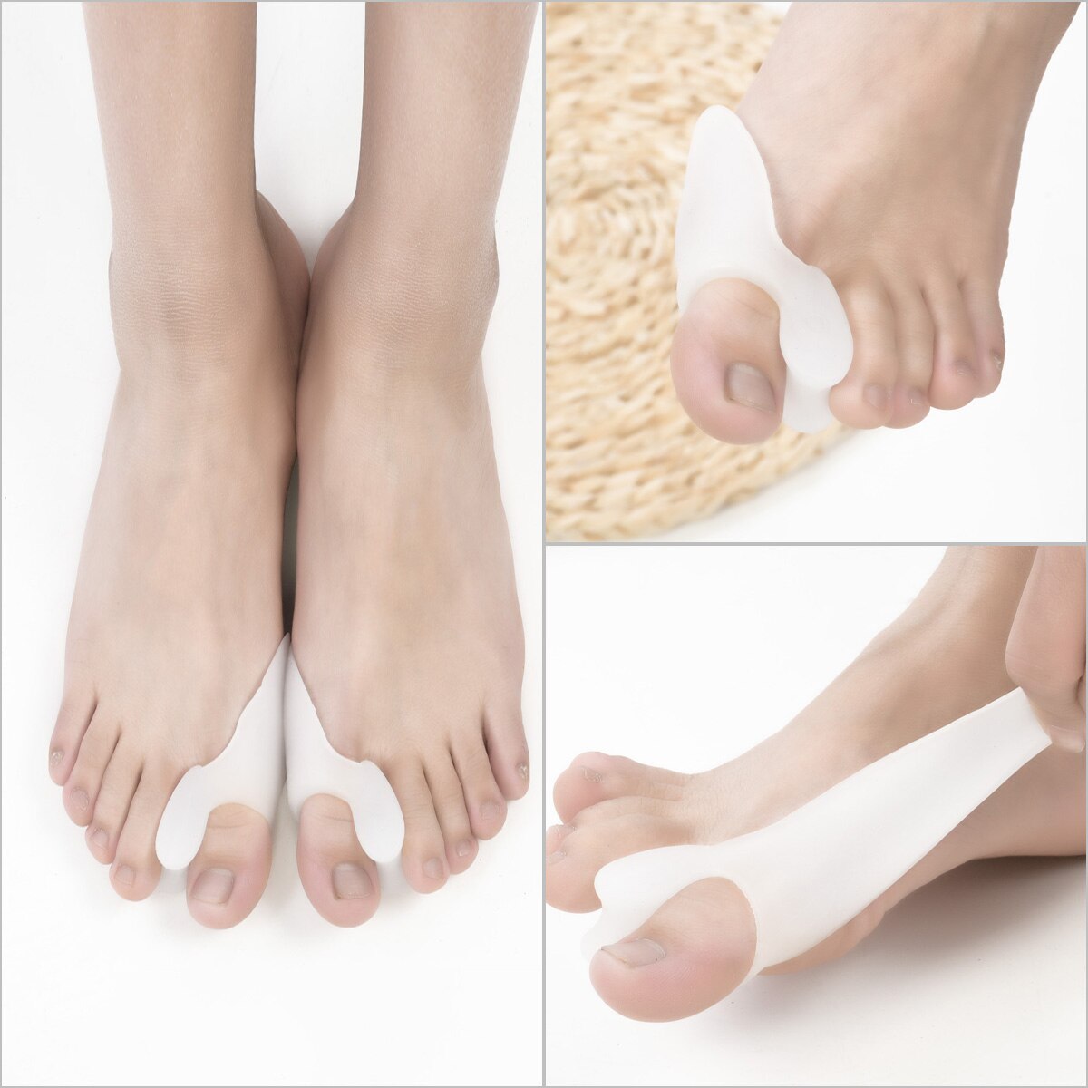 Silikone hallux valgus korrektor tåskillere knystkorrektorer fod finger splitter tommelfinger afstandsstykke fod spreder
