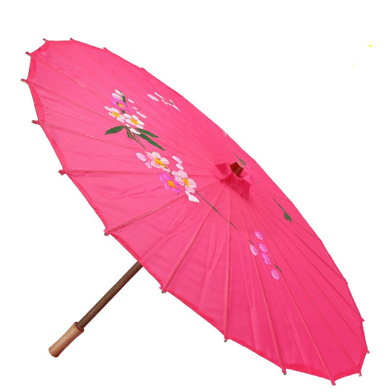 Paraguas de papel con flores impresas chinas, sombrilla tradicional hecha a mano, sombrilla clásica de baile Retro, decoración de: rose