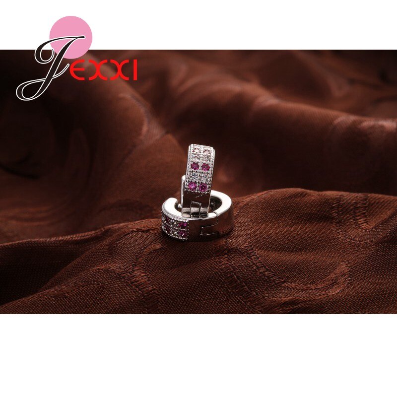 Elegante Dames Vrouwen Mode Zilveren Stud Oorbel Met Witte & Roze Crystal Prijs