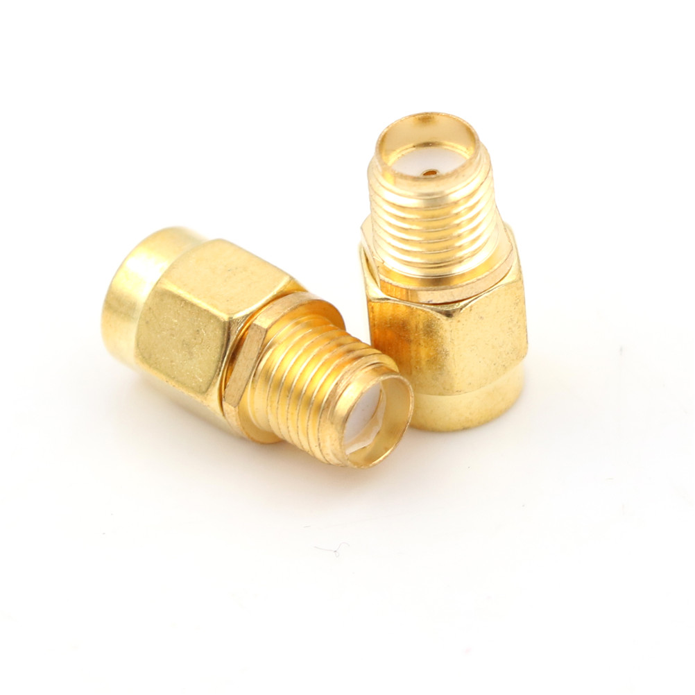 2 Pcs/lot RF SMA Connector RP SMA Female to SMA Male Plug Connector Adapter Goldplated Straight
