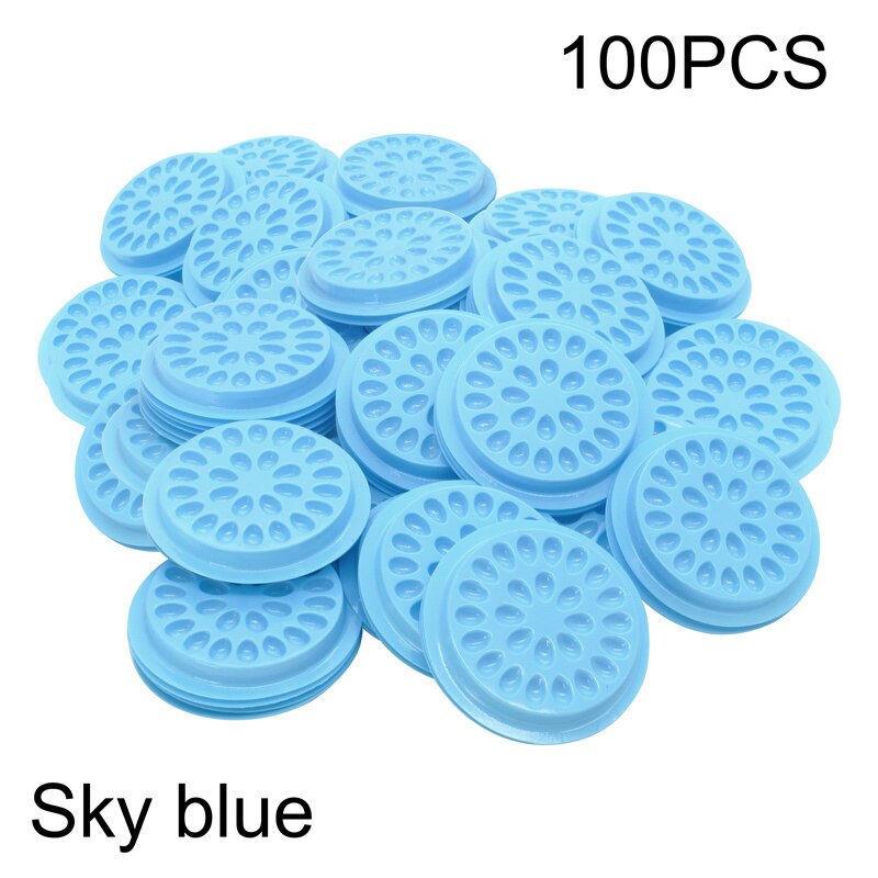 Quewel Glue Gasket False Eyelashes Extension Glue Holder Color Pallet Repeated Convenient Stand Avoid Dryness Makeup Tool: 100pcs Blue