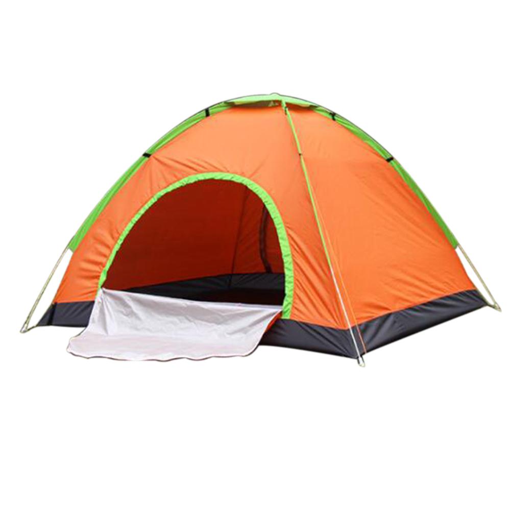 Outdoor Tent 3-4 person Waterproof Automatic Quick-opening Camping Double Layer Tent for Outdoor Travel Hiking: Orange
