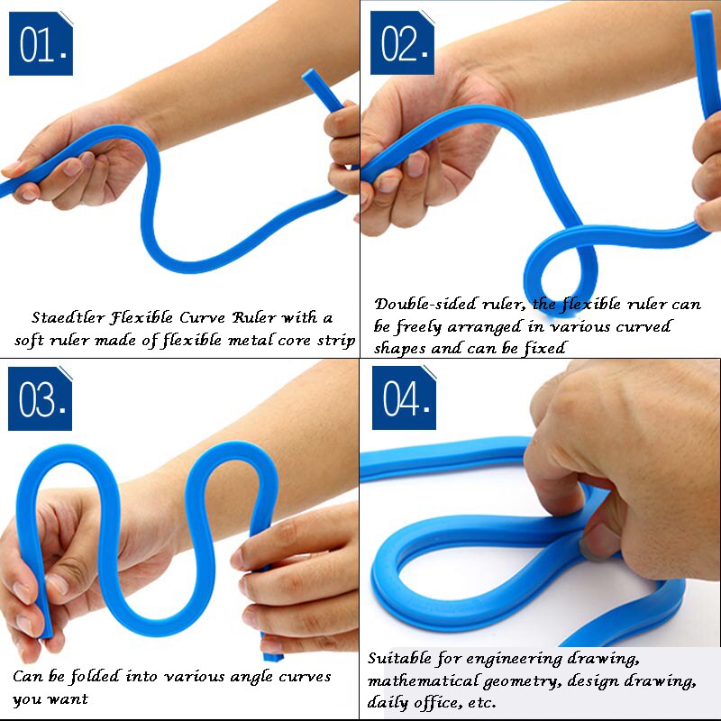 Staedtler règle à courbes flexibles, serpent de dessin de Mars outil mécanique serpentin en plastique fournitures de bureau pour l'école