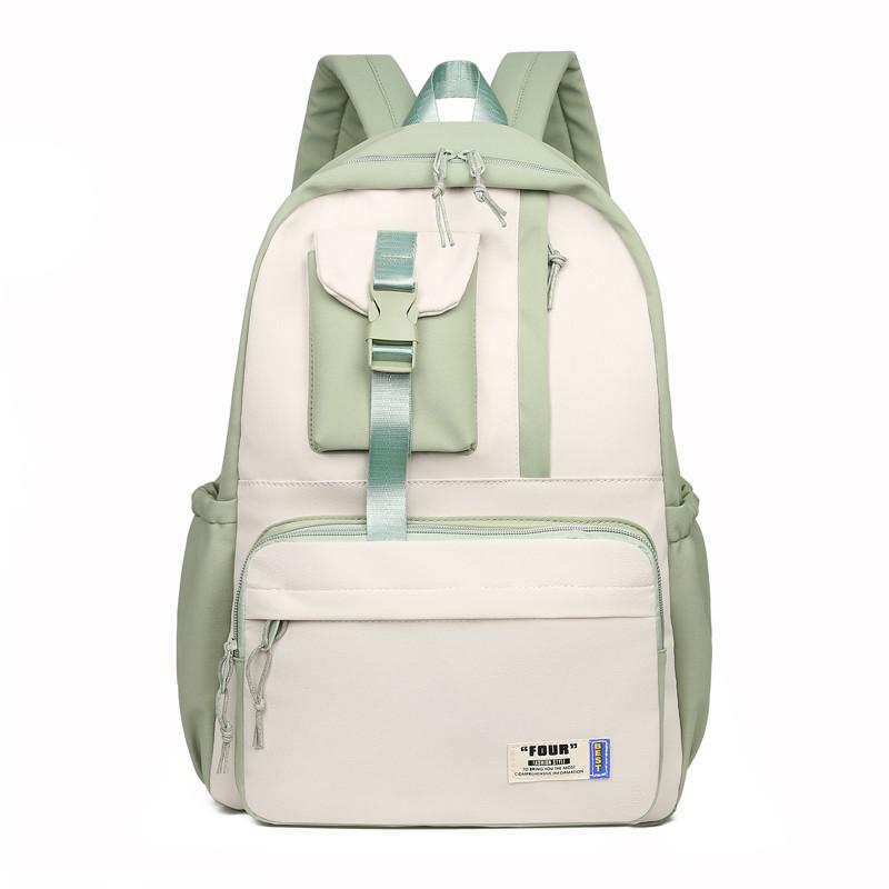 Koreaanse Stijl Nylon Vrouwen Rugzak Harajuku Leisure Student School Tassen Grote Capaciteit Waterdichte Reizen Rugzakken: Rice and green