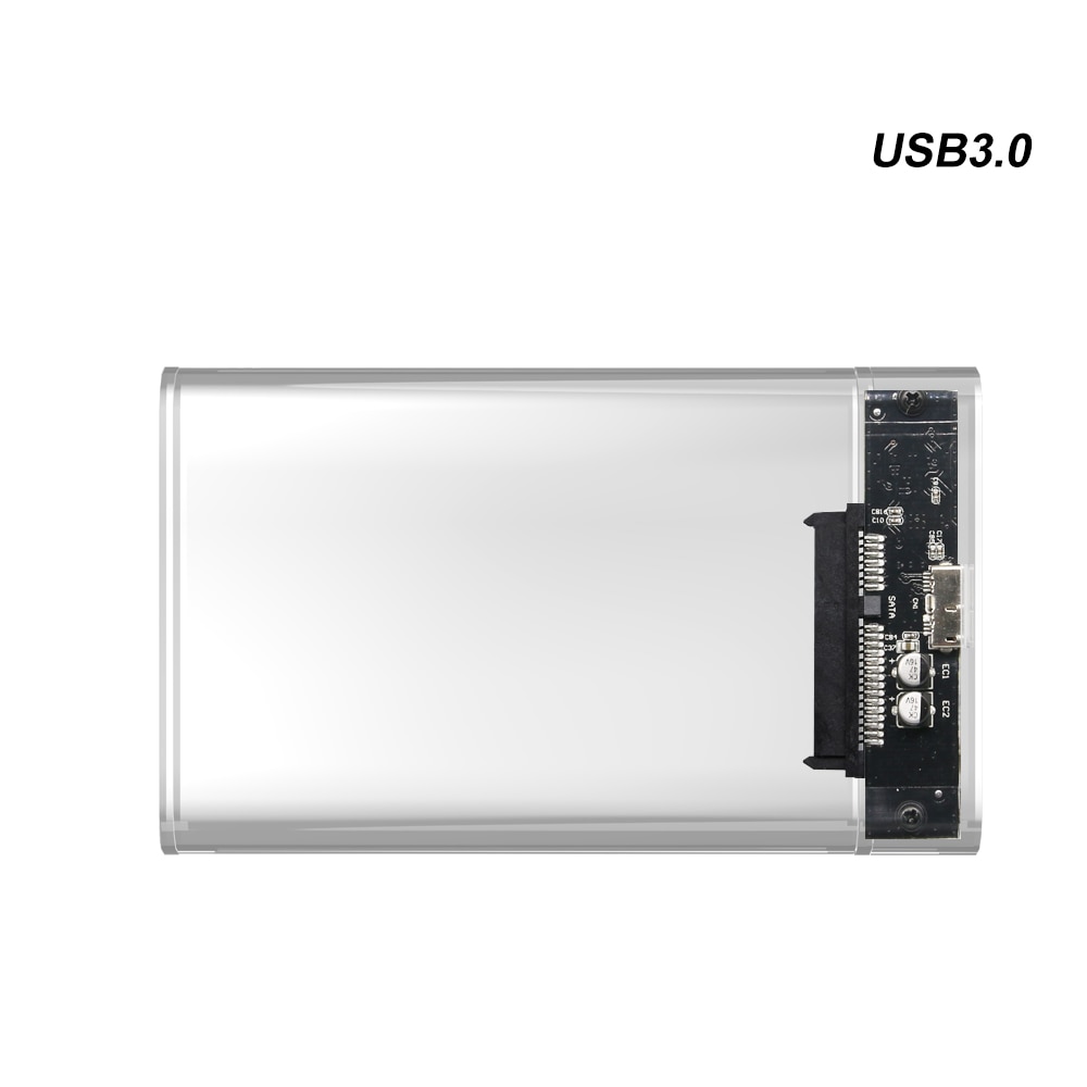 TISHRIC External HDD Case USB 3.0 SATA Type-c Hard Disk Case Adapter Hard Drive Enclosure 2.5" Up to 6GB SDD Case/Box