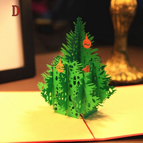 3D Frohe Weihnachten Baum Papier Grußkarten Für Weihnachten Freunde Einladung freundlicher: D
