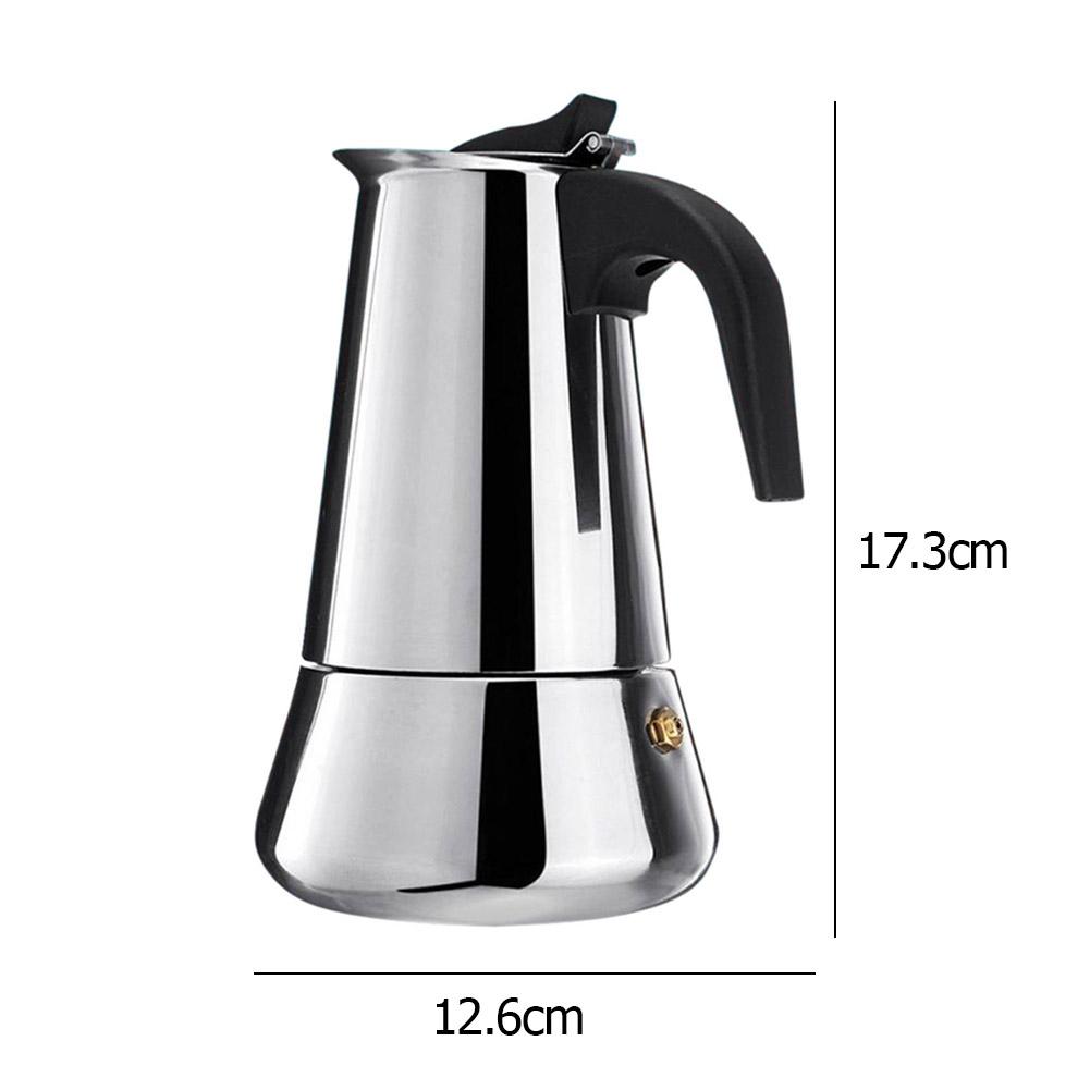 Stainless Steel Coffee Maker Coffee Pot Moka Pot Geyser Coffee Makers Kettle Coffee Brewer Latte Percolator Stove Coffee Tools: 200ML