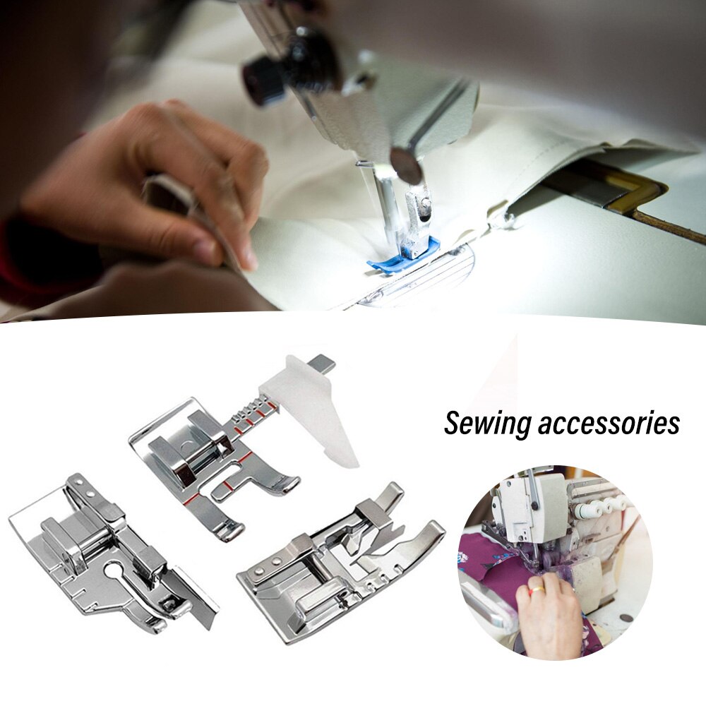 3 Pieces Adjustable Guide Sewing Machine Presser Foot 1/4 Inch Quilting Patchwork Foot and Stitch in Ditch Foot