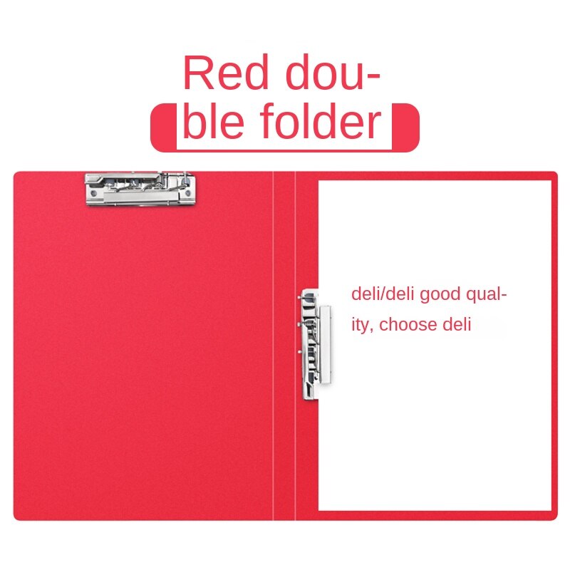Dossier longueur pince pince plaques A4 dossier trombone bureau classé fort papier dossier étudiant Double pince: 33478Red