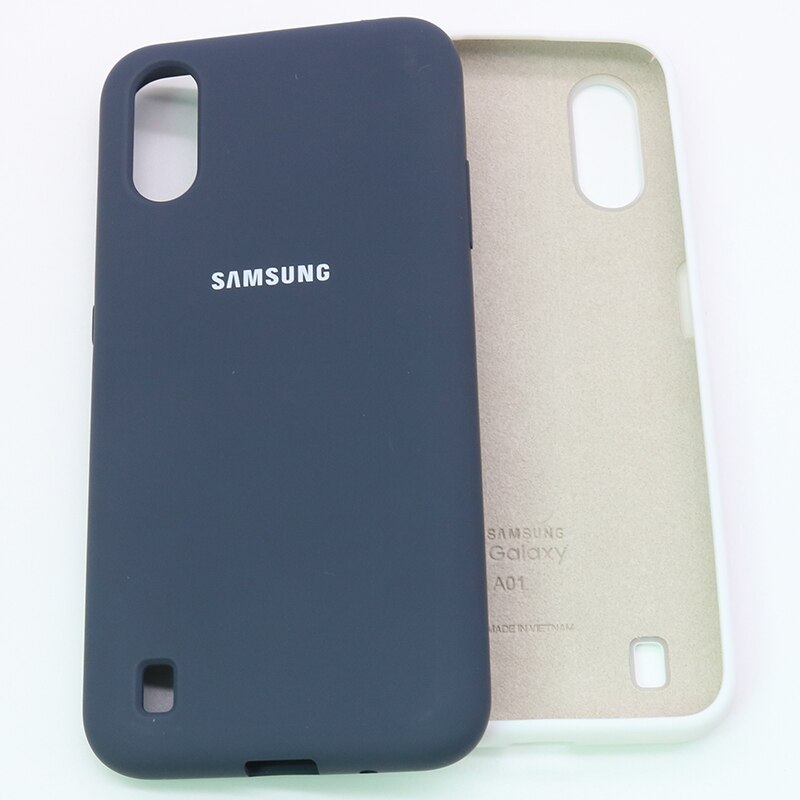 Caso semplice Per Samsung Galaxy A01 SM-A015F Dipinta Del Silicone Della Caramella TPU Della Copertura Posteriore Per samsung galaxy UNA 01 A105 Globale versione: Dark blue