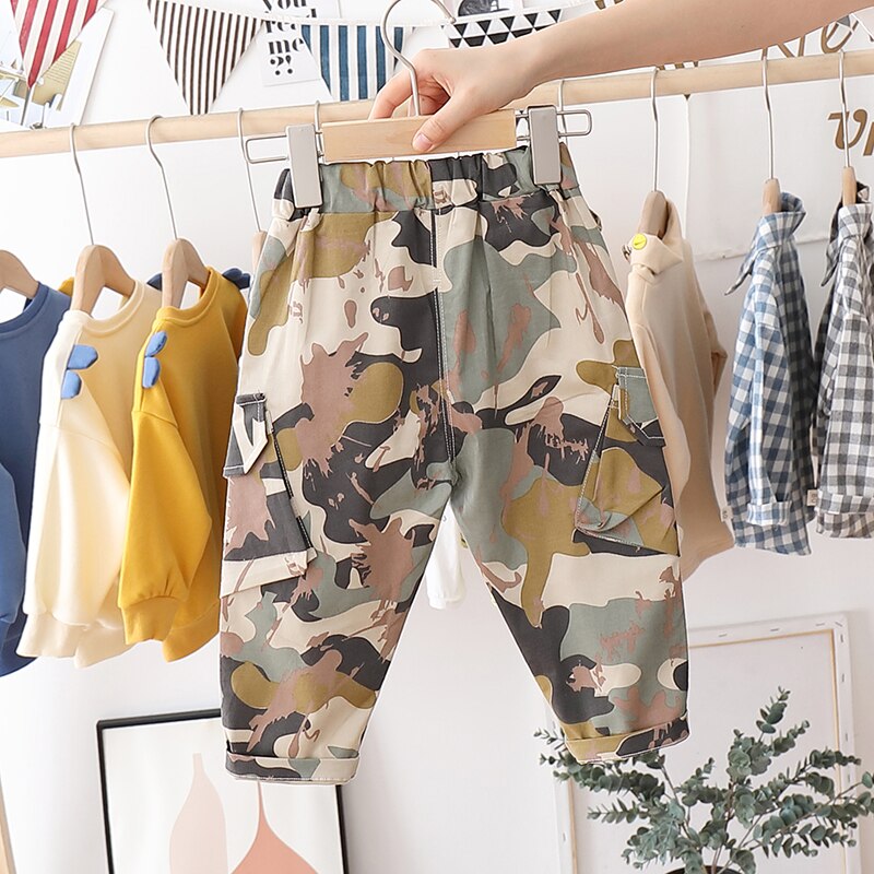 Babyjongens meisjes camouflage broek lente en herfst broek kinderen kinderen vrijetijdsbroeken