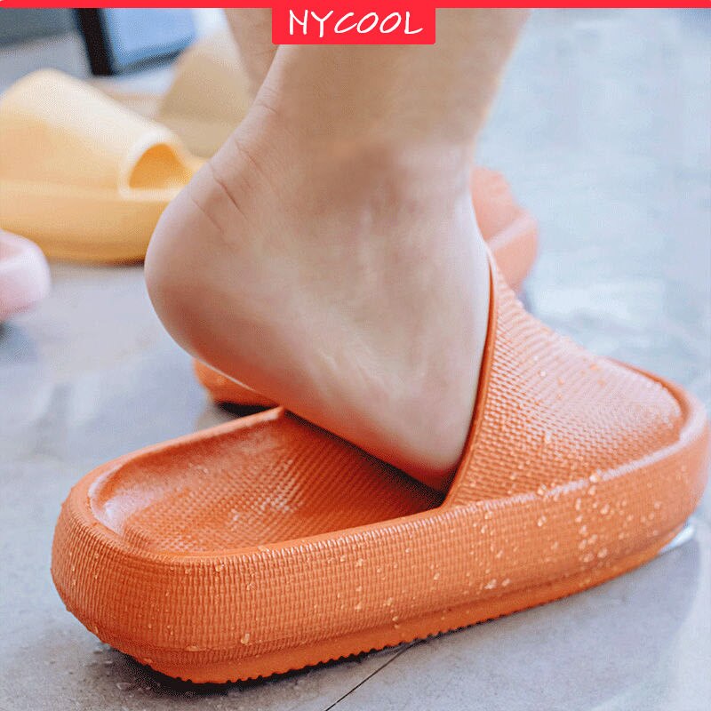 NYCOOL 4.5cm Thick Sole House Slippers Men Women Non-slip Bathroom Footwear Boys Girls Lovers Flip Flops Summer Beach Sandals