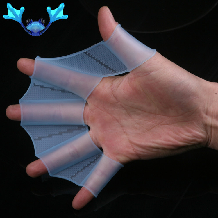 Schwimmen Schwimmhäute Handschuhe Erwachsene Schwimmen Finger Flosse Hand Paddel Tragen Silizium Schwimmen Tauchen Handschuh Ausrügestochen Universal- Surfen Flossen