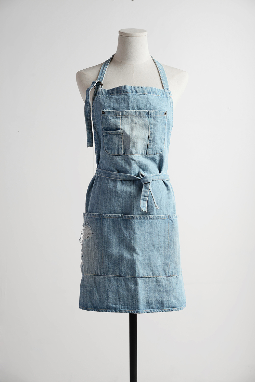 Professiona-delantal Vaquero de algodón con 100% ajustable para mujer, delantales de cocina, para adulto, para hornear, para Chef, café, pantalones vaqueros, Unisex