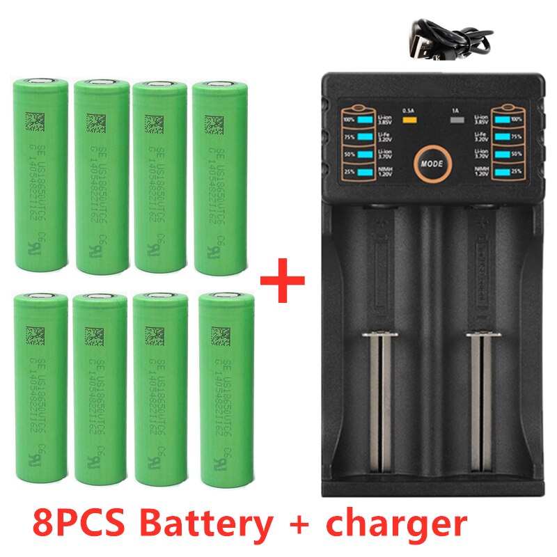 original 3.7 V 3000 MAH 18650 battery for us18650 Sony VTC6 30A toys tools flashlight battery+USB Charger: Yellow