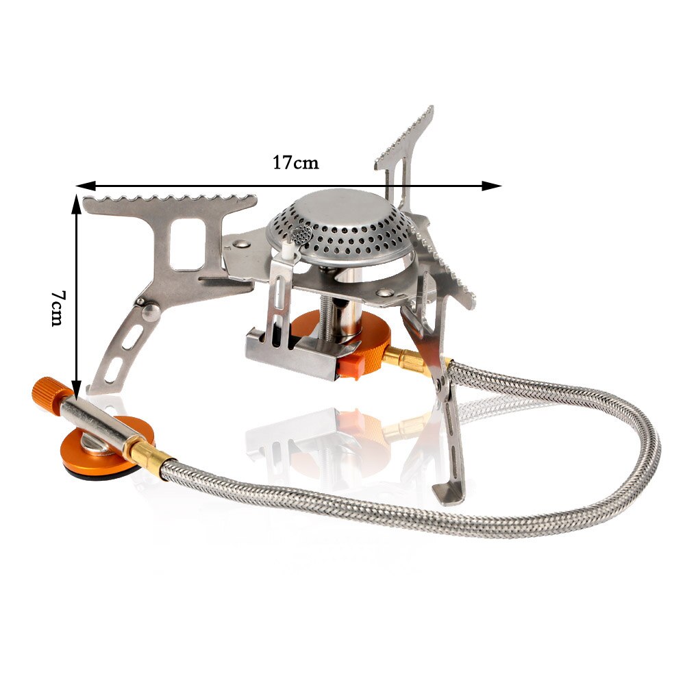 Lixada-miniestufa de Camping de acero inoxidable, estufa de Gas para acampada, cocina al aire libre, quemador dividido de 3000W, de aleación de aluminio