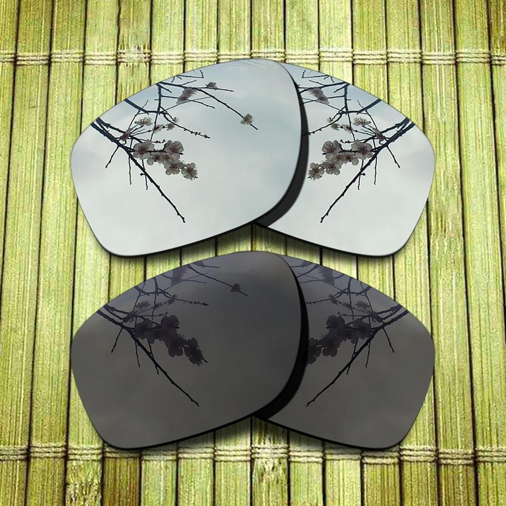 Polarized Replacement Lense For-Oakley Sliver Sunglasses Frame True Color Mirrored Coating - Options: 1x Chrome-1x Black