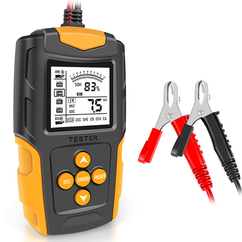 FOXSUR 12V 24Volt Car Battery Tester Analyzer for Automotive AGM Gel WET Battery Meter CA SLA CCA IR SOH Checking Accumulators: Orange