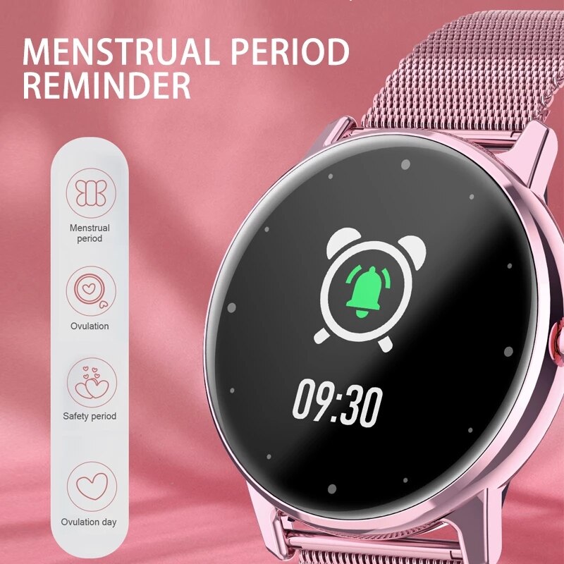 Ladies Smart Watch IP68 Waterproof Fitness Tracker Heart Rate Monitor Full Screen Male Smart Watch Compatible with Android IOS
