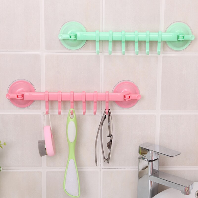 Badrum köksverktyg justerbart krokställ dubbel sugkopp handduksställ hängande hyllor krokhållare lås typ sugkrok