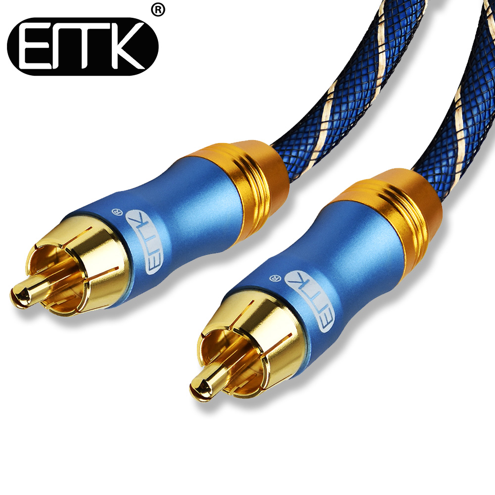EMK RCA Cable Digital Coaxial Audio Cable Stereo Audio RCA to RCA Male Coaxial Cable Hifi Subwoofer Cable for DVD TV Speaker