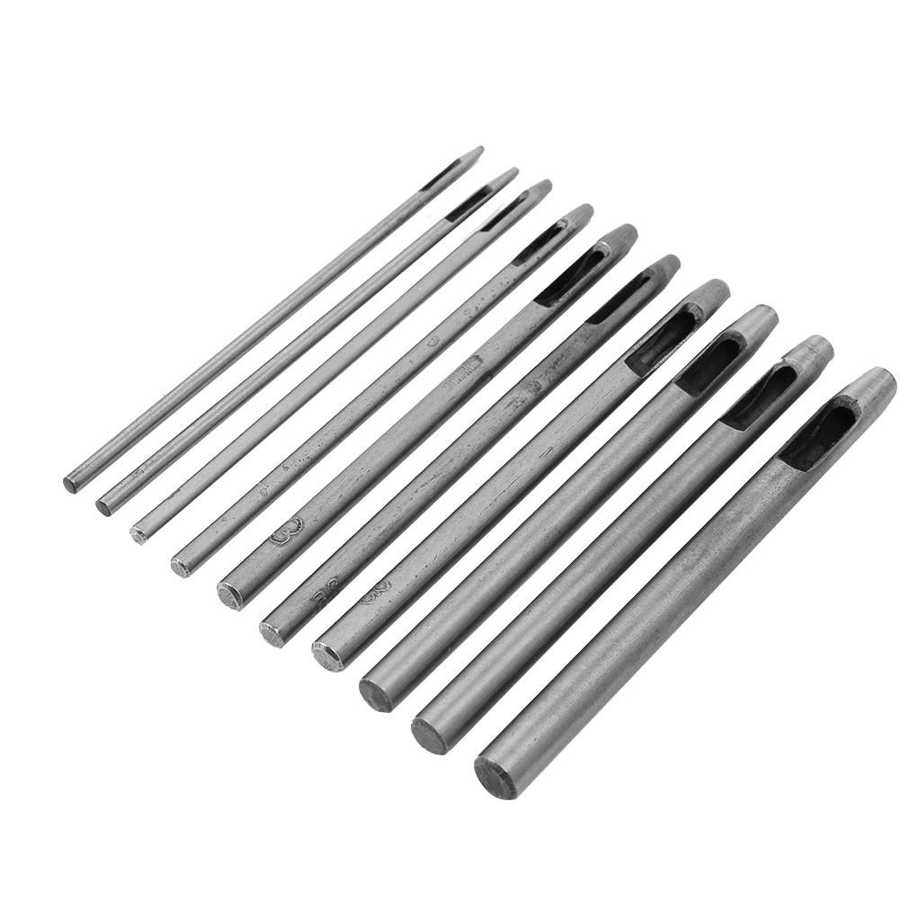 10pcs Heavy Duty Hollow Punch Tool Set Gasket Leather Rubber Punching Hole