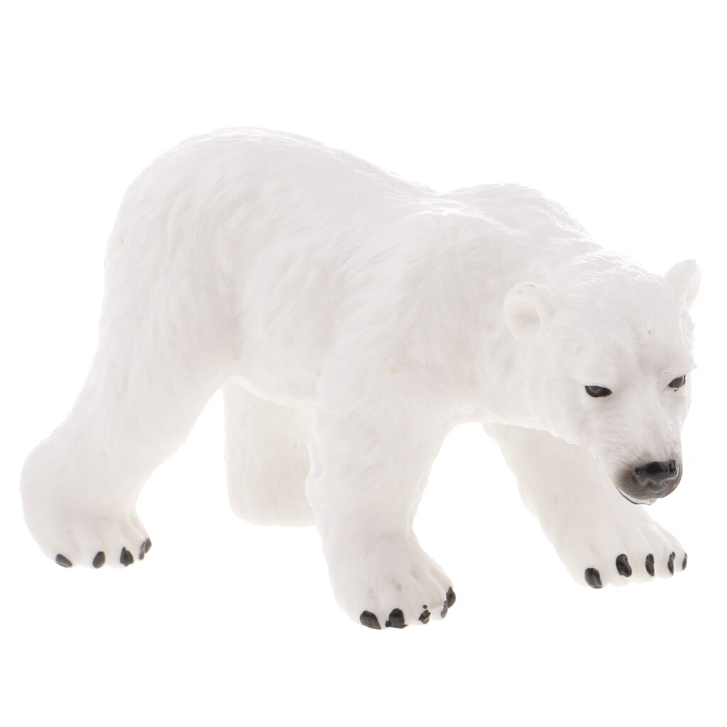 2pcs Realistic Polar Bear Figurines, Plastic Arctic Animal Figures, Easter Eggs Cake Toppers Christmas Birthday