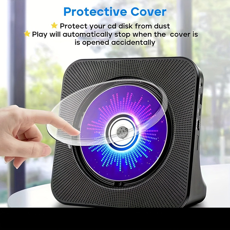 Rechargeable CD Player with Bluetooth Infrared Remote Control Built-in Speaker AUX USB FM Radio For CD-R/CD-RW Music Player