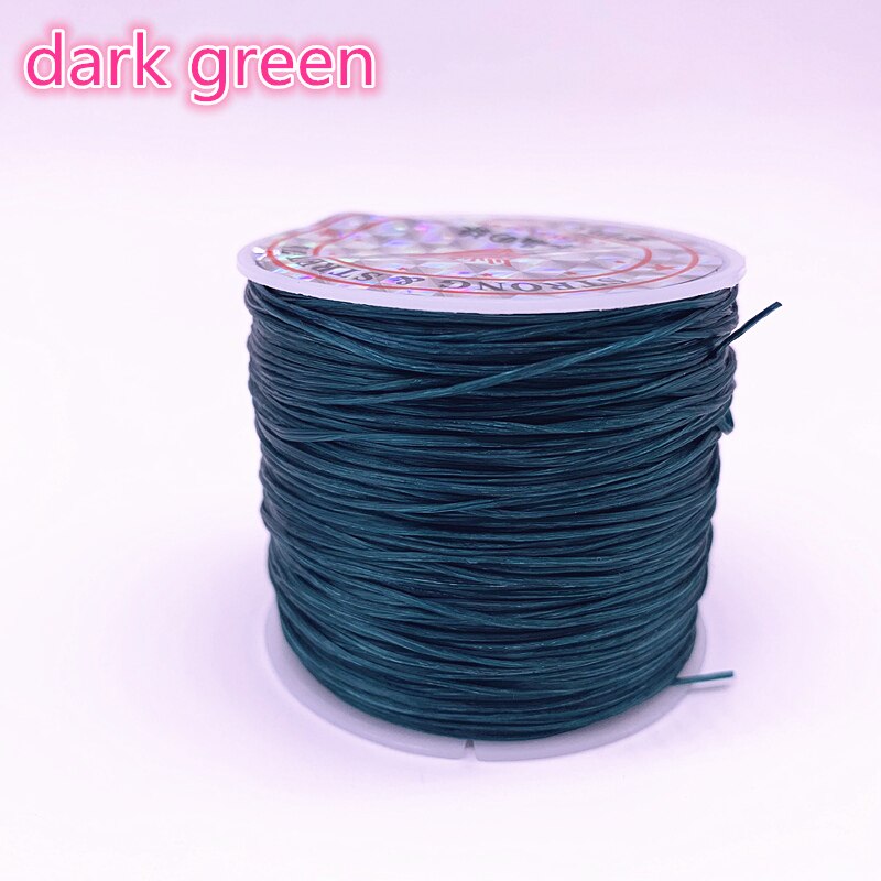 50M/Roll Flexible Elastic Crystal Line Rope Cord For Jewelry Making Beading Bracelet Wire Fishing Thread Rope Color U Pick: dark green