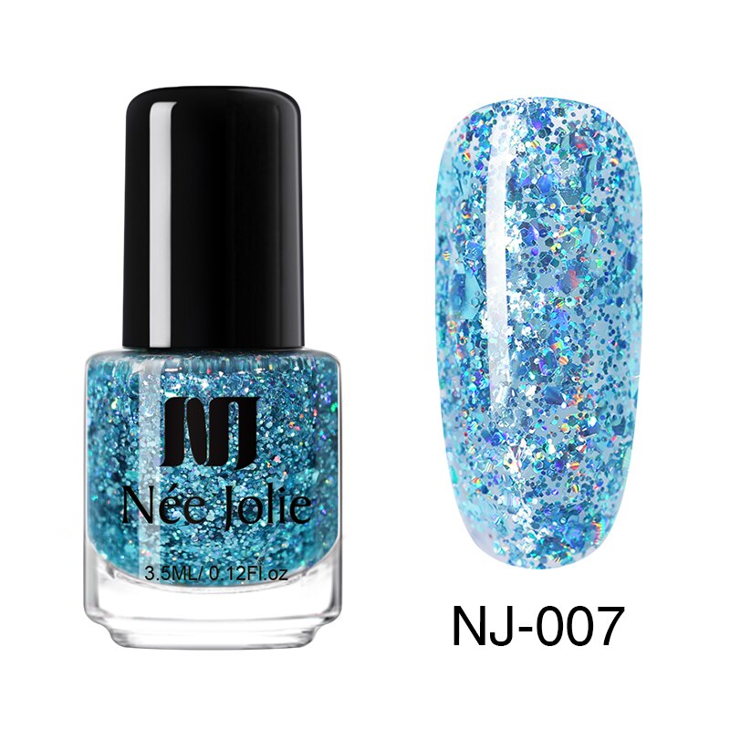 Nee jolie 12 färger nagellack roséguld glitter paljetter gradient serie shimmer flake för nail art diy 3.5ml: Nj -007