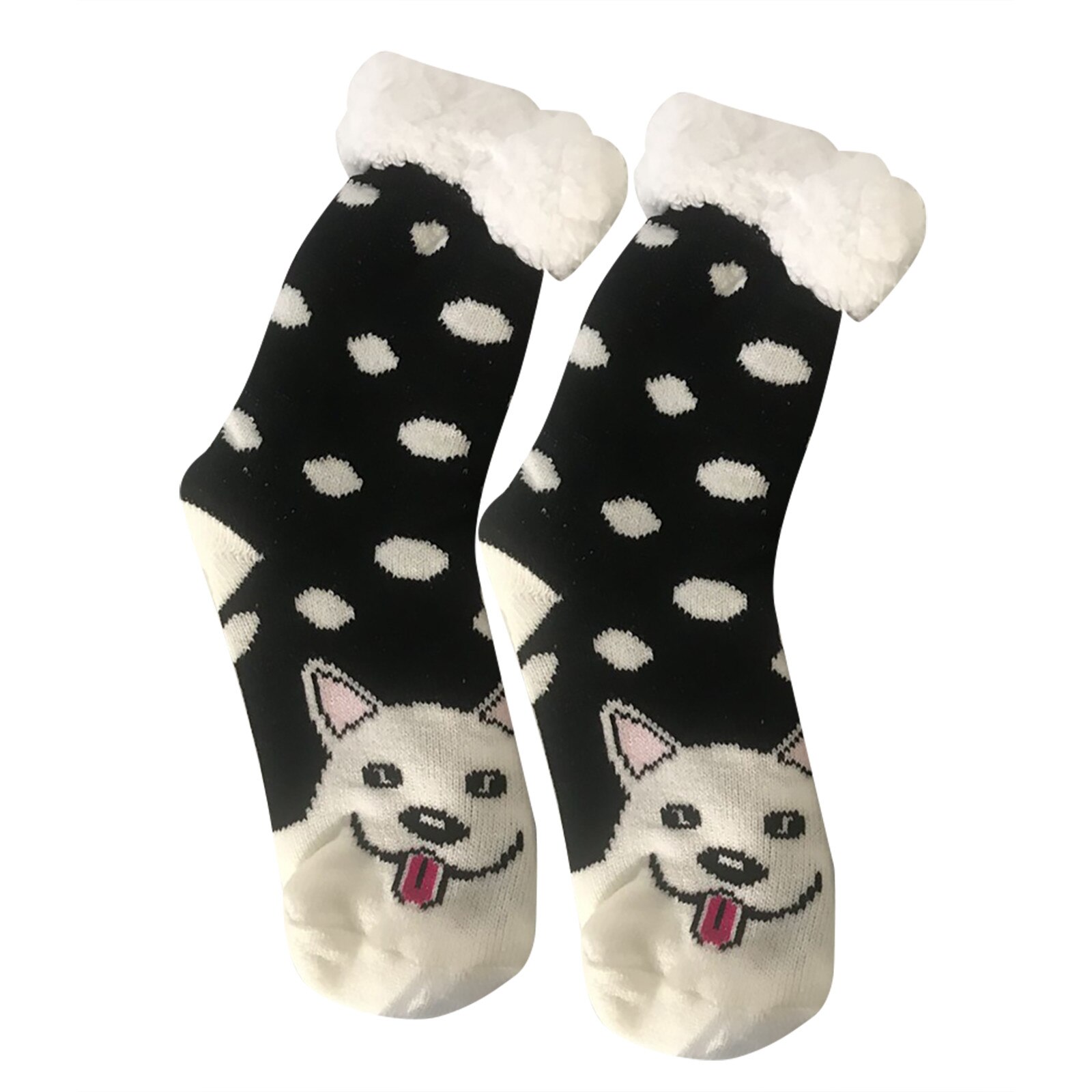 Neue Thermische Fleece Winter Slipper Socken Hirsch Warme Gemütliche Fuzzy Fleece-gefüttert Knie Höhen Winter Socke Für Weihnachten: F