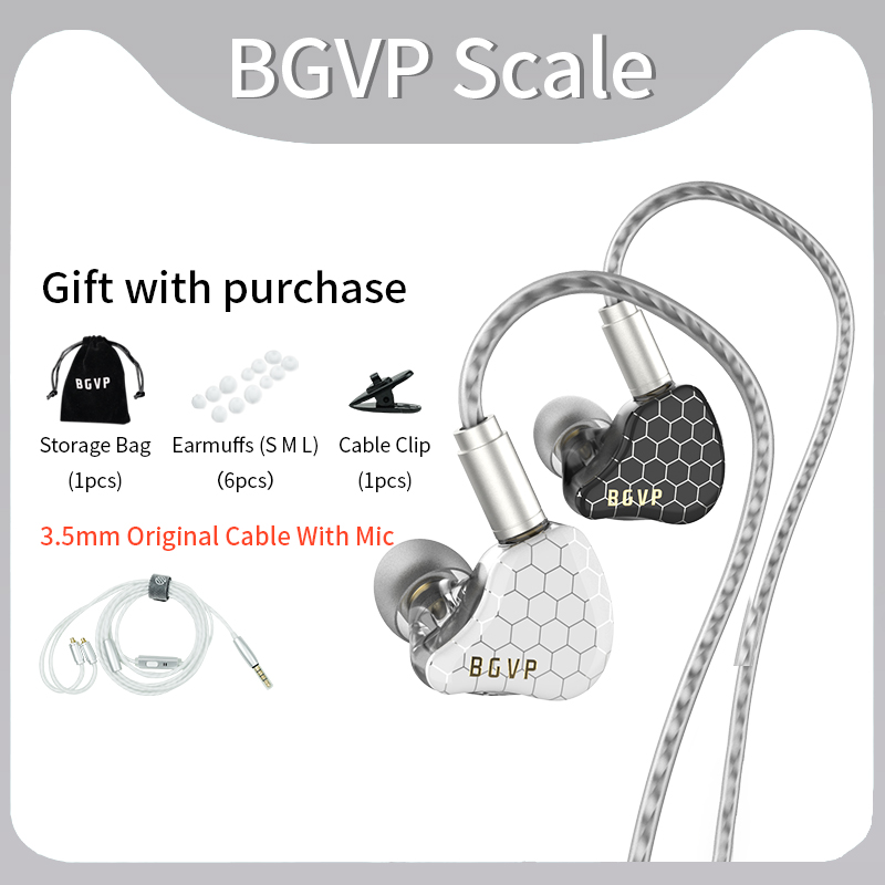 BGVP skala 2DD w uchu Monitor słuchawki 6D efekty dźwiękowe gamingowy zestaw słuchawkowy HiFi słuchawki przewodowe bas Stereo słuchawka słuchawki douszne: SZARY