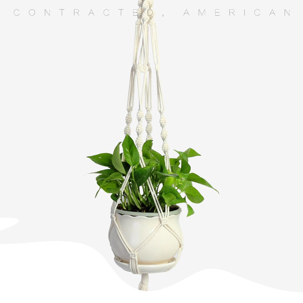 Macrame Katoen Handgemaakte Touw Opknoping Netto Opknoping Mand Vaas Bloem Plant Haak Sling Haak Land Yard Tuin Wanddecoratie