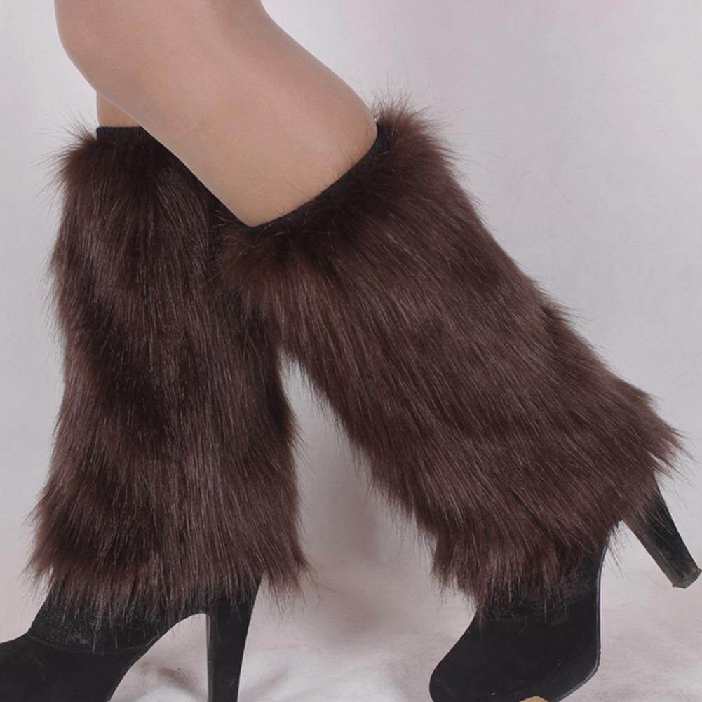 Winter Ankle Socks Women Boot Covers Furry Solid Color Faux Fur Soft Leg Warmers Casual Long Socks All-Match,