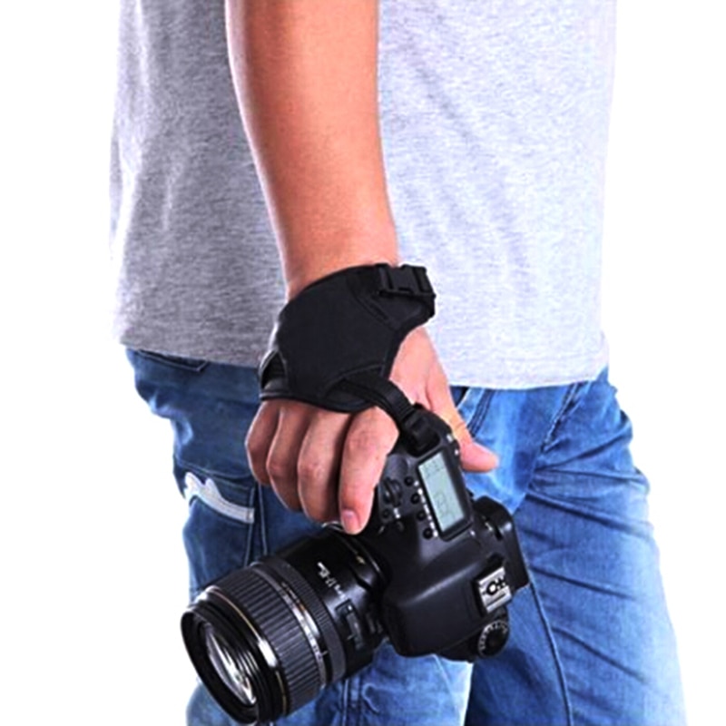 Camera Pu Leather Grip Snelle Pols Riem Zachte Hand Grip Camera Tas Universele Voor Canon Voor Nikon Voor Sony olympus Zwart