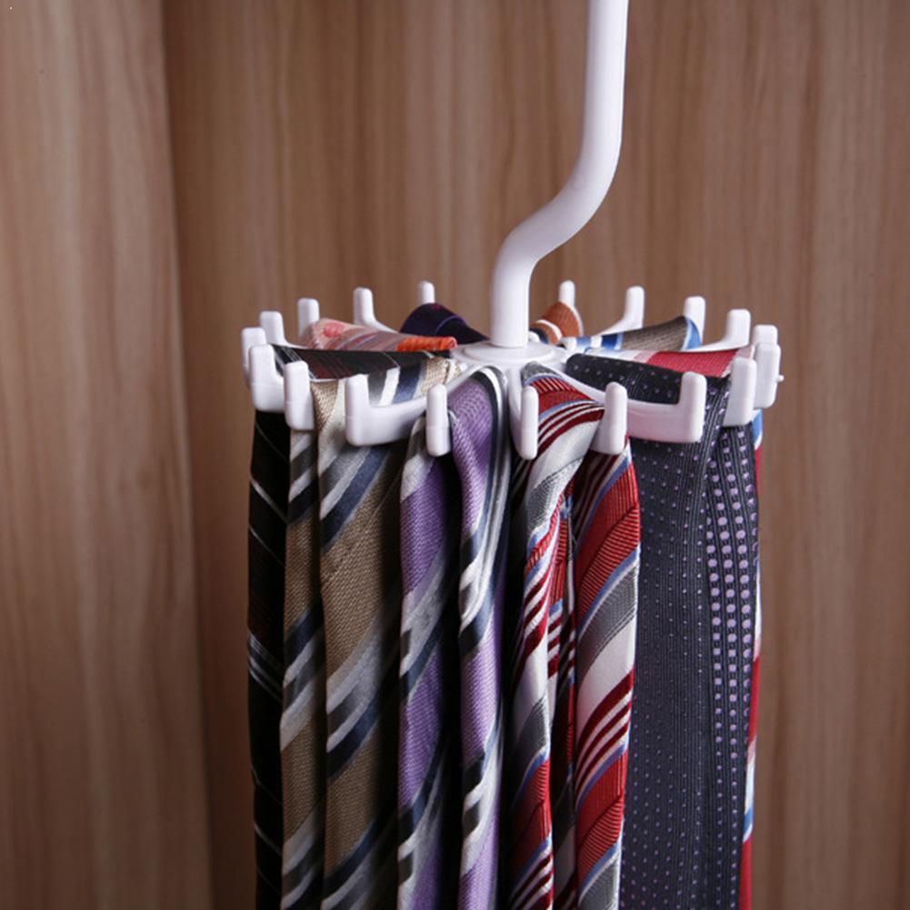 360 Degree Rotating Tie Rack Adjustable Tie Hanger Tie Neck 20 For Men Holds Organizer Ties K7F3