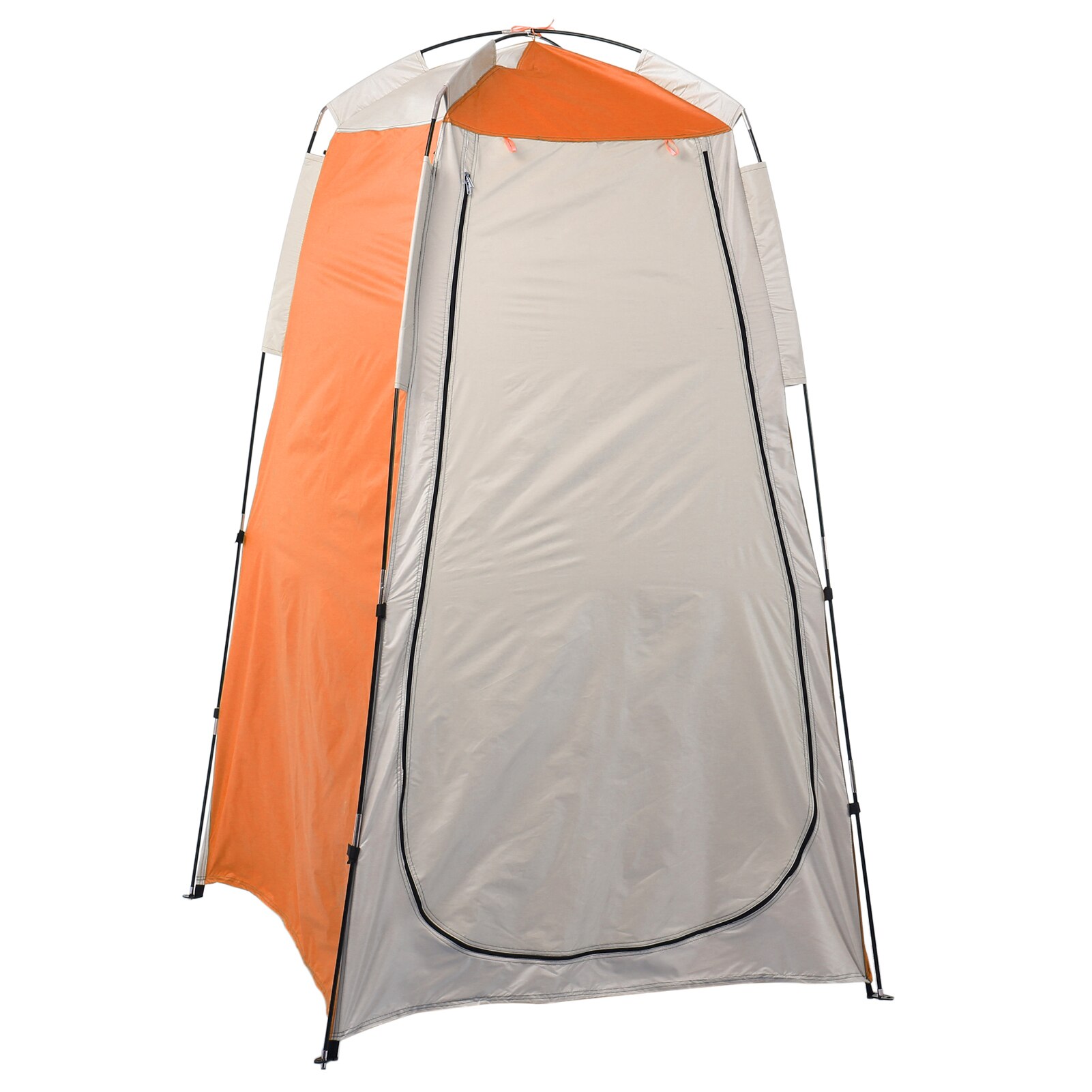 Privacy Shelter Tent Portable Outdoor Camping Beach Shower Toilet Changing Tent Sun Rain Shelter with Window Rain Shelter Tent: Orange Gery