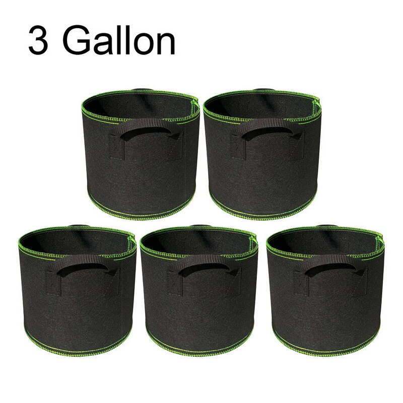 5 stk / sæt  of 3/5/7/10 gallon vand bacon blomsterpotte poser og haven plante container poser til skygge plantning: 3 gallon