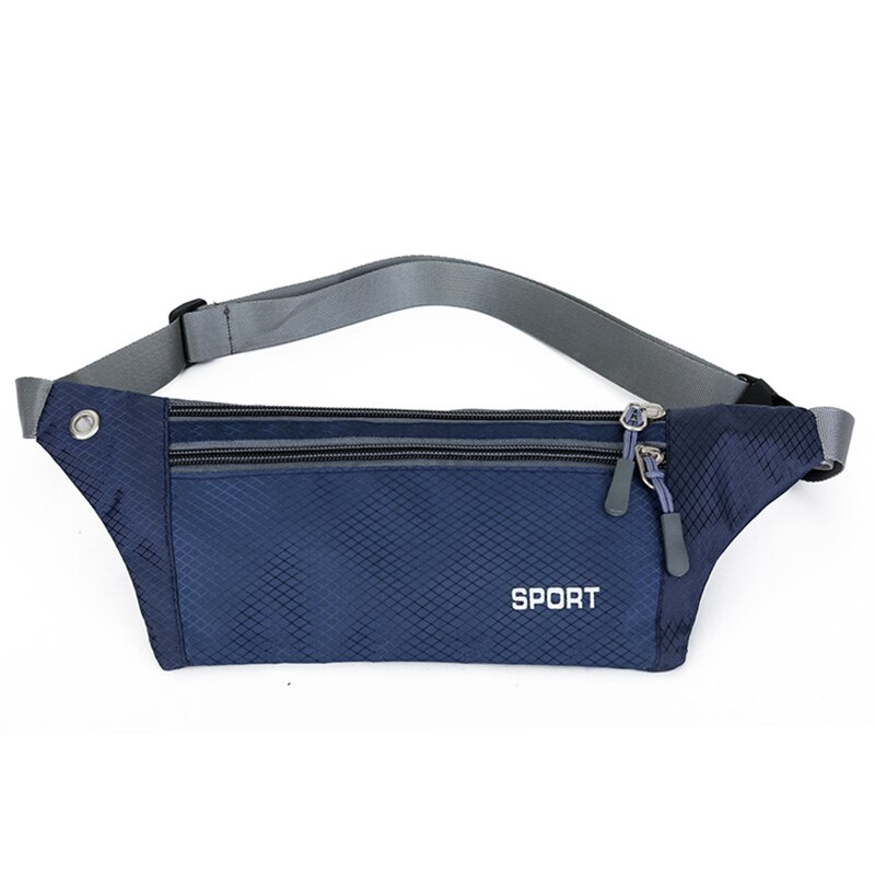 HENGREDA Men Fanny Pack Canvas Waist Bag Travel Bum Bag Women Lightweight with Earphone Hole Anti-Theft Bag Fit 6" Phone: Darkblue