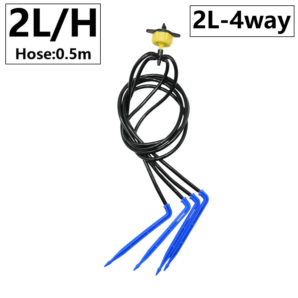 impostato di irrigazione a goccia con freccia curva in vaso per serra dispositivo di gocciolatore di compensazione della pressione muslimata 3/5mm connettore per tubo flessibile a 1/2/4 gareggiare: verde