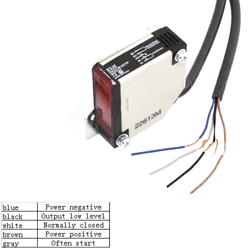 Interruptor fotoeléctrico de reflexión difusa infrarroja E3JK-5L NPN/PNP, NO NC, 0-500cm (rango ajustable 40-700cm)