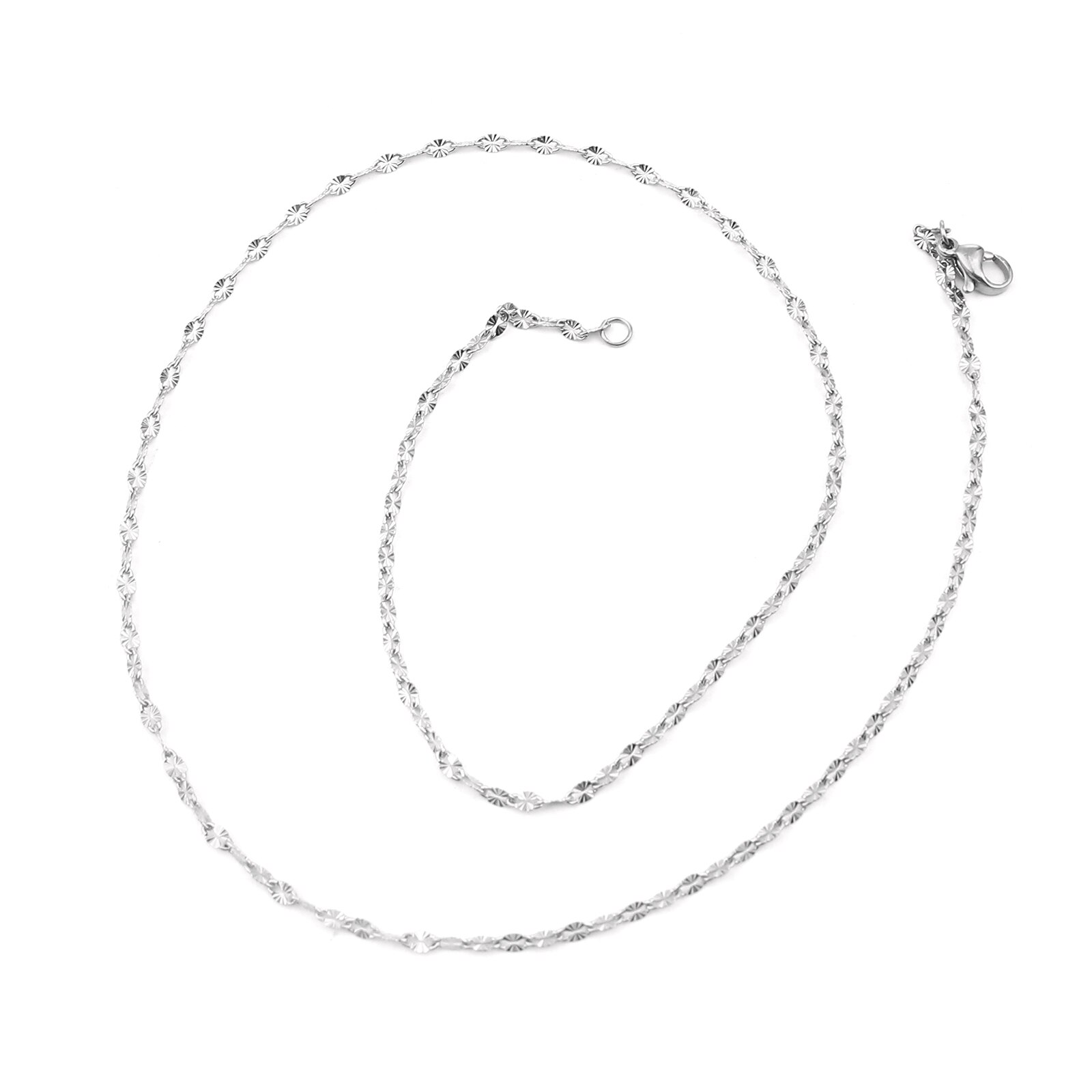 1 PC collana calda in acciaio inossidabile 304 per collana che fa gioielli ovali Color argento Color oro catena a maglie gioielli fai da te all&#39;ingrosso 50cm